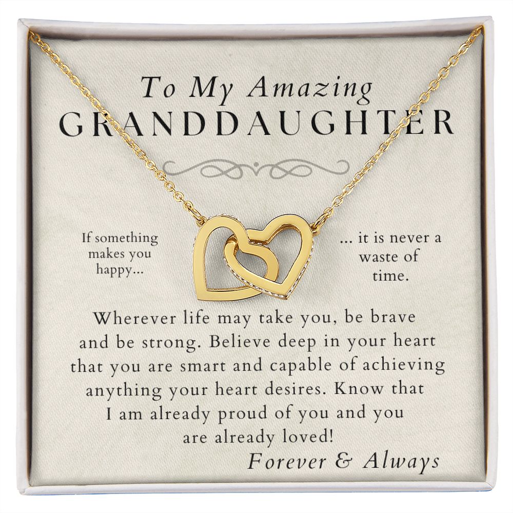 Be Brave, Be Strong - Granddaughter Necklace - Gift from Grandma, Grandpa - Christmas, Birthday, Graduation, Valentines Gifts