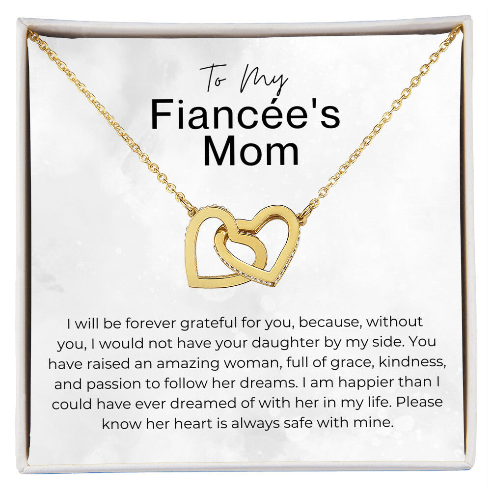 Without You, I Would Not Have Your Daughter - Gift for Fiancée's Mom,  Gift For My Bride's Mom, Future Mother In Law - Interlocking Heart Pendant Necklace