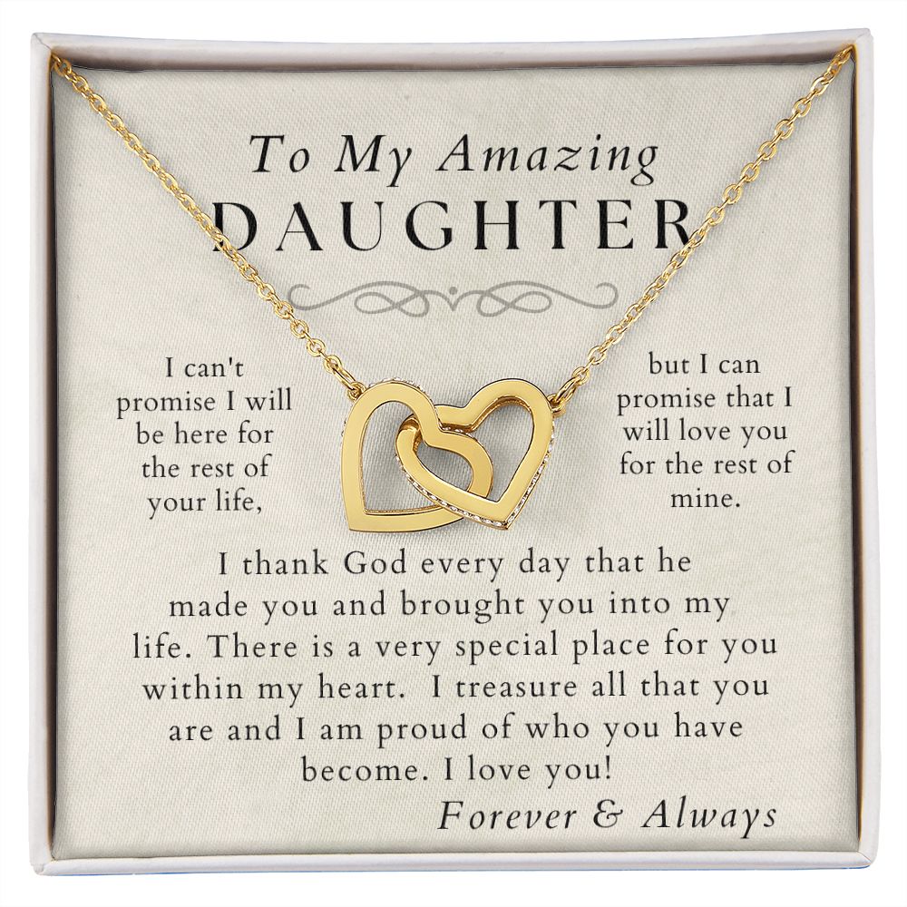I Love You - Daughter Necklace - Gift from Mom or Dad - Christmas, Birthday, Graduation, Valentines Gifts