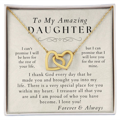 I Love You - Daughter Necklace - Gift from Mom or Dad - Christmas, Birthday, Graduation, Valentines Gifts