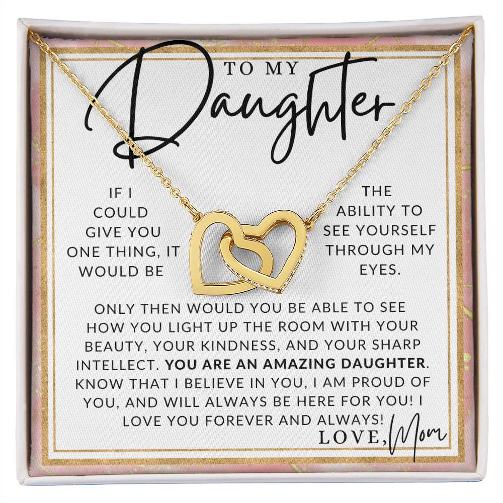 Through My Eyes - To My Daughter (From Mom) - Mother to Daughter Necklace - Christmas Gifts, Birthday Present, Graduation Gift, Valentine's Day