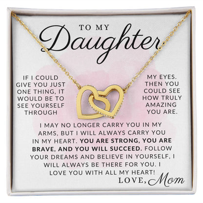 With All My Heart - To My Daughter (From Mom) - Mother to Daughter Necklace - Christmas Gifts, Birthday Present, Graduation Gift, Valentine's Day