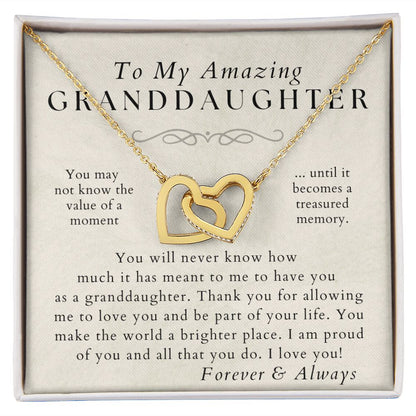 Proud Of You - Granddaughter Necklace - Gift from Grandma, Grandpa - Christmas, Birthday, Graduation, Valentines Gifts