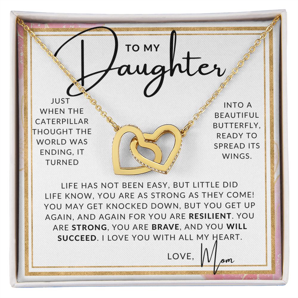 Delight Jewelry Two-tone Butterfly With Hearts Mother Daughter Heart Necklaces Set Of 2 19 2