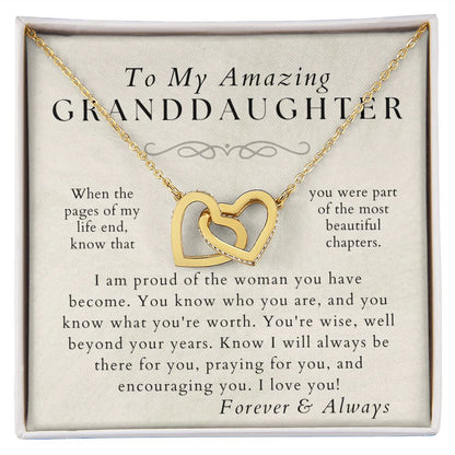 The Best Part - Granddaughter Necklace - Gift from Grandma, Grandpa - Christmas, Birthday, Graduation, Valentines Gifts
