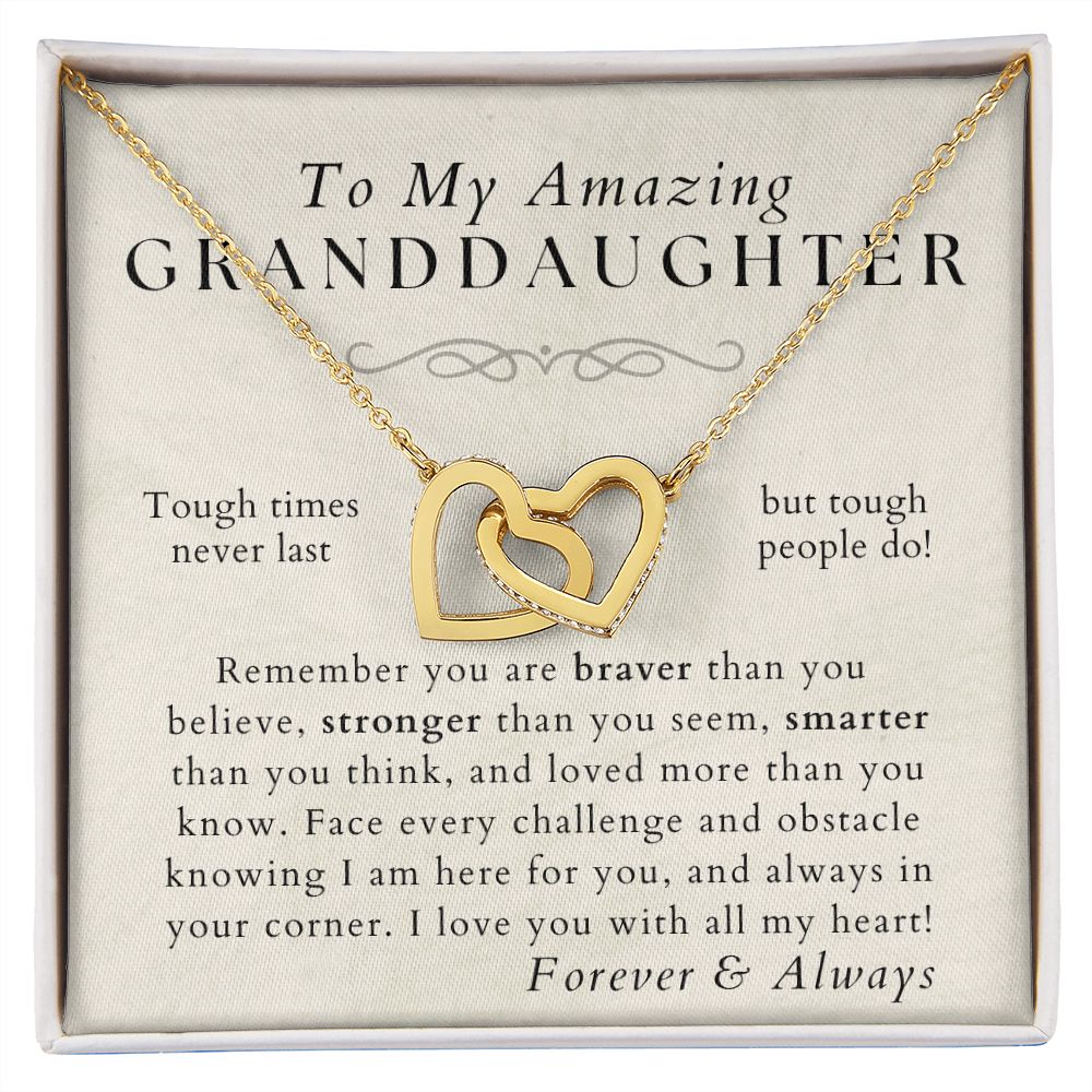 Braver, Stronger, Smarter - Granddaughter Necklace - Gift from Grandma, Grandpa - Christmas, Birthday, Graduation, Valentines Gifts