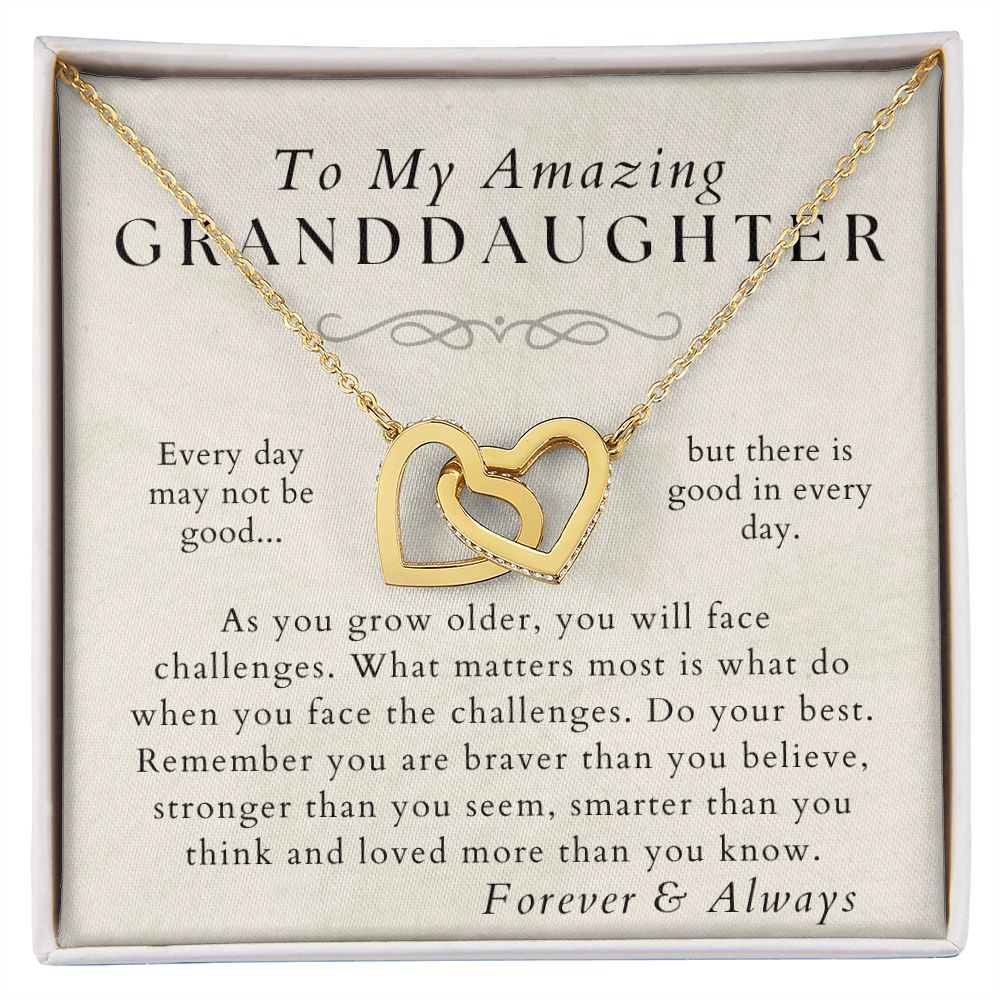 Do Your Best - Granddaughter Necklace - Gift from Grandma, Grandpa - Christmas, Birthday, Graduation, Valentines Gifts