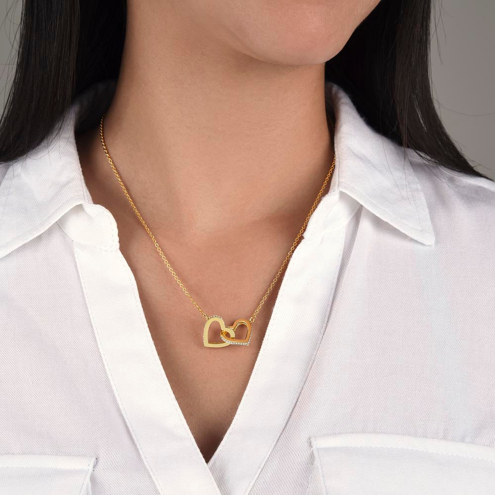 We are so Proud of You - Gift for Our Daughter, From Parents - Interlocking Heart Pendant Necklace
