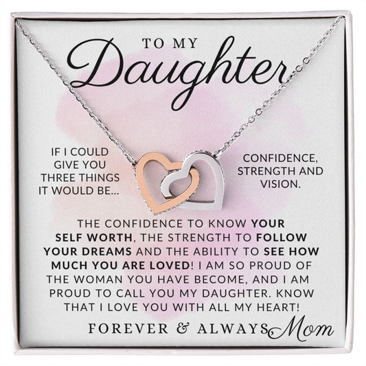 Forever And Always - To My Daughter (From Mom) - Mother to Daughter Necklace - Christmas Gifts, Birthday Present, Graduation Gift, Valentine's Day
