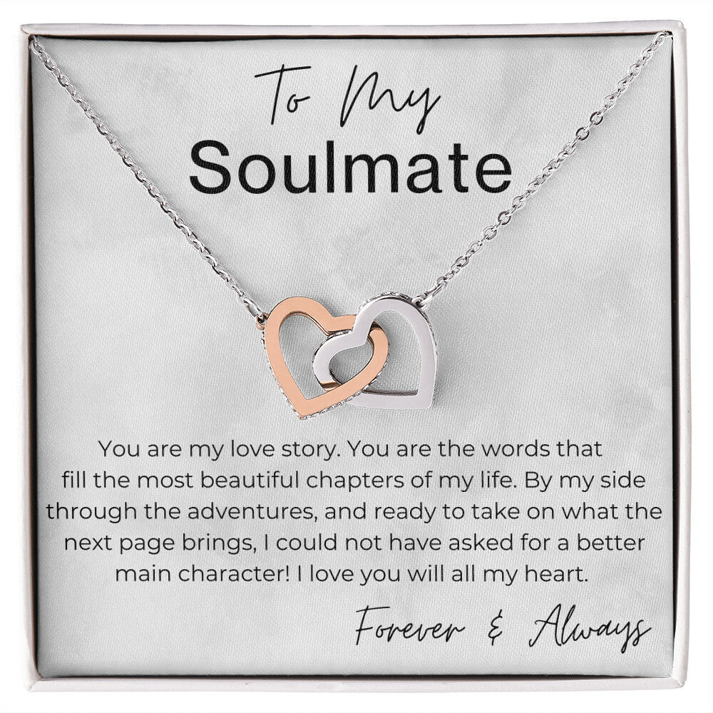Ready For the Next Page, You Are My Love Story - Gift for Soulmate - Interlocking Heart Pendant Necklace