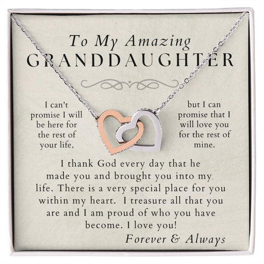 I Love You - Granddaughter Necklace - Gift from Grandma, Grandpa - Christmas, Birthday, Graduation, Valentines Gifts