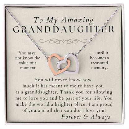 Proud Of You - Granddaughter Necklace - Gift from Grandma, Grandpa - Christmas, Birthday, Graduation, Valentines Gifts