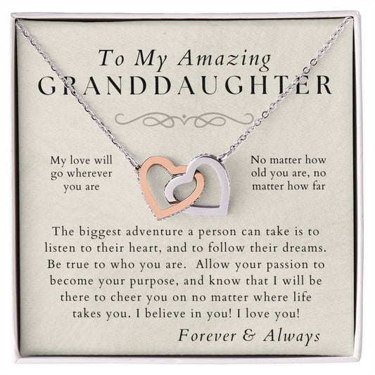 Passion to Purpose - Granddaughter Necklace - Gift from Grandma, Grandpa - Christmas, Birthday, Graduation, Valentines Gifts