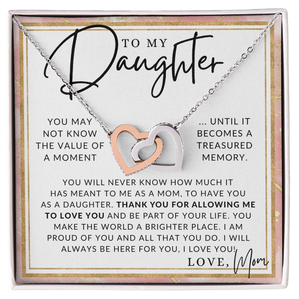 Proud Of You - To My Daughter (From Mom) - Mother to Daughter Necklace - Christmas Gifts, Birthday Present, Graduation Gift, Valentine's Day