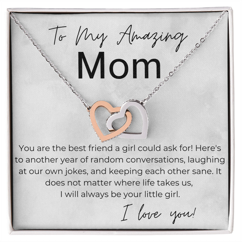 You Are My Best Friend - Gift for Mom - Interlocking Heart Pendant Necklace