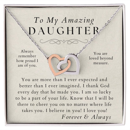 I Thank God - Daughter Necklace - Gift from Mom or Dad - Christmas, Birthday, Graduation, Valentines Gifts