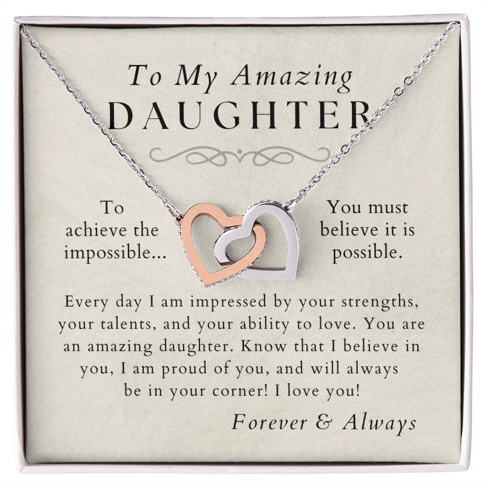 I Believe In You - Daughter Necklace - Gift from Mom or Dad - Christmas, Birthday, Graduation, Valentines Gifts