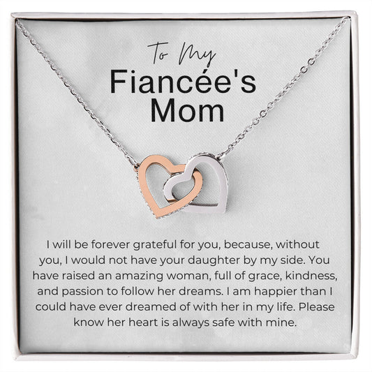 Without You, I Would Not Have Your Daughter - Gift for Fiancée's Mom,  Gift For My Bride's Mom, Future Mother In Law - Interlocking Heart Pendant Necklace