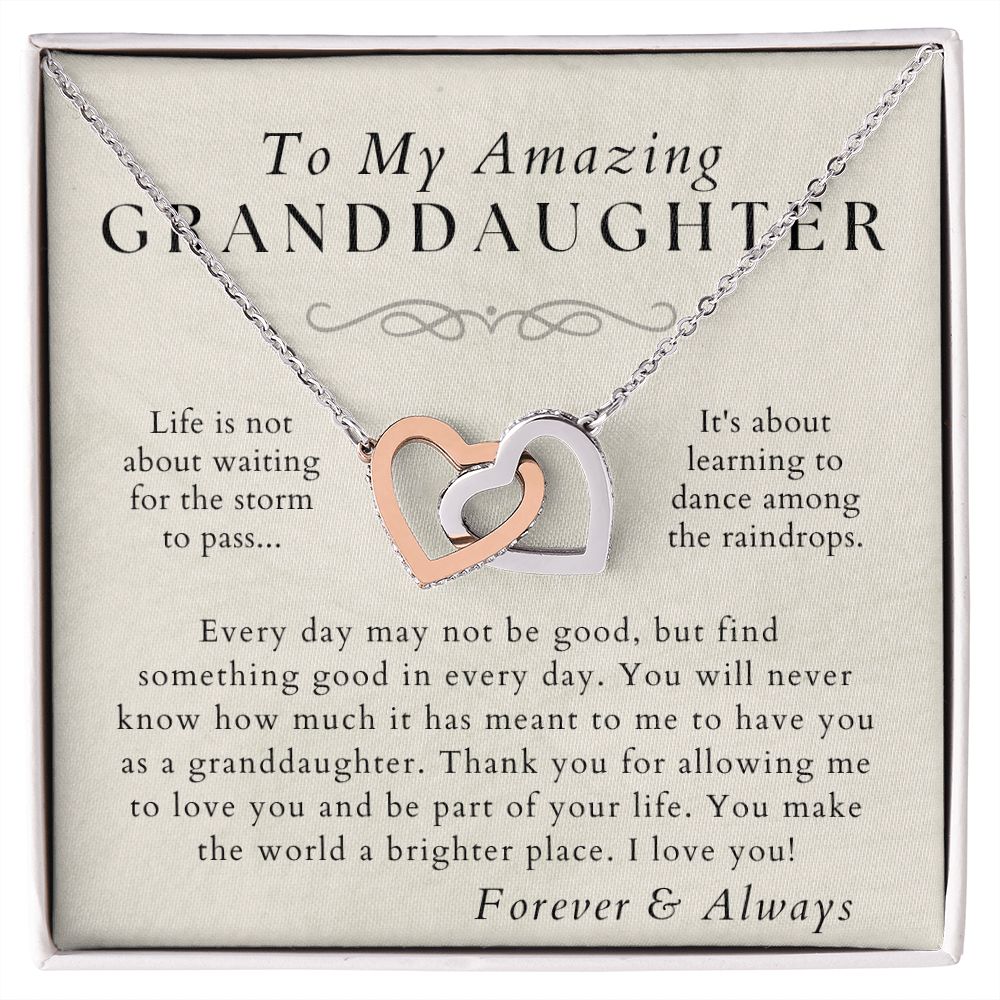 Dance in The Rain - Granddaughter Necklace - Gift from Grandma, Grandpa - Christmas, Birthday, Graduation, Valentines Gifts