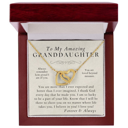 I Thank God - Granddaughter Necklace - Gift from Grandma, Grandpa - Christmas, Birthday, Graduation, Valentines Gifts