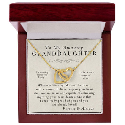 Be Brave, Be Strong - Granddaughter Necklace - Gift from Grandma, Grandpa - Christmas, Birthday, Graduation, Valentines Gifts