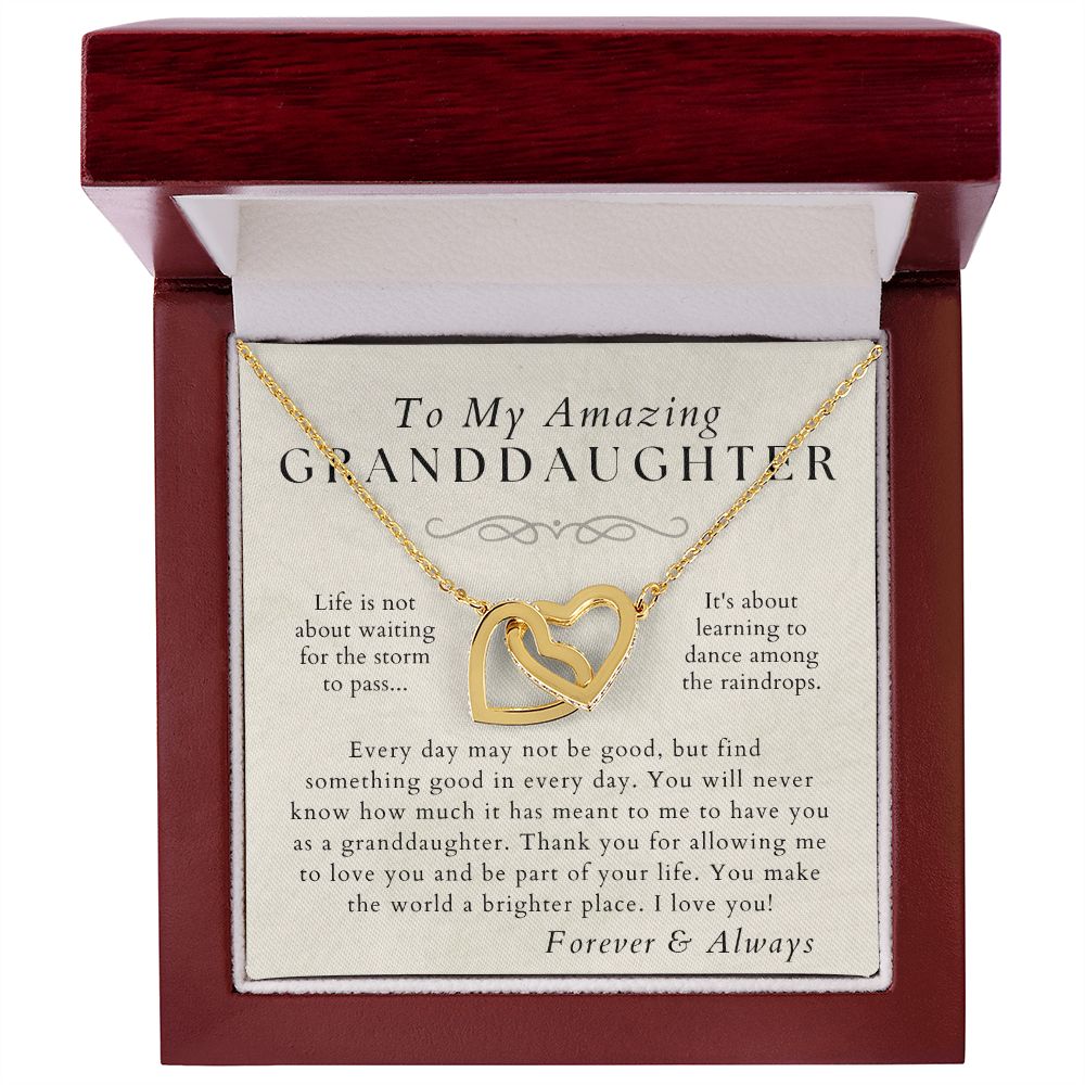 Dance in The Rain - Granddaughter Necklace - Gift from Grandma, Grandpa - Christmas, Birthday, Graduation, Valentines Gifts