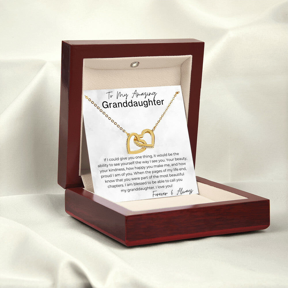I am So Proud of You - Gift for Granddaughter - Interlocking Heart Pendant Necklace