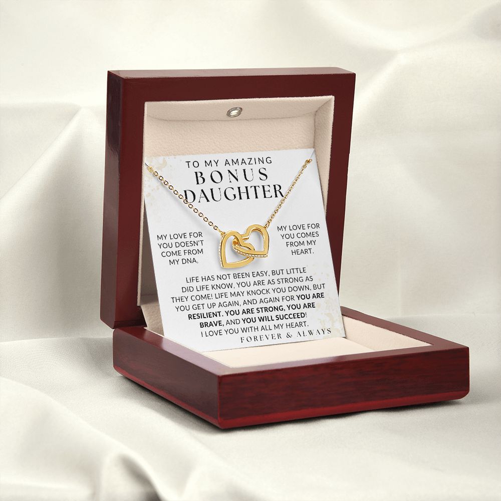 You Are Strong As They Come - Bonus Daughter Necklace - Gift from Bonus Mom or Bonus Dad