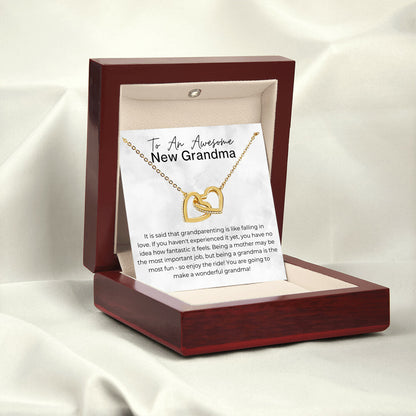 You Are Going to Make A Wonderful Grandma - Gift for A New Grandma - Interlocking Heart Pendant Necklace