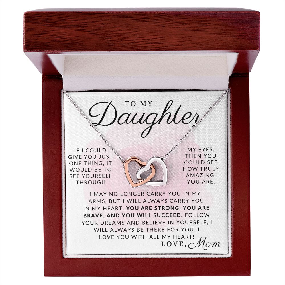 With All My Heart - To My Daughter (From Mom) - Mother to Daughter Necklace - Christmas Gifts, Birthday Present, Graduation Gift, Valentine's Day