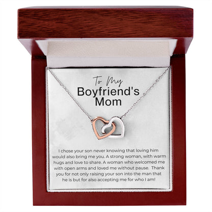 You Are A Strong Woman - Gift for Boyfriend's Mom Interlocking Heart Pendant Necklace
