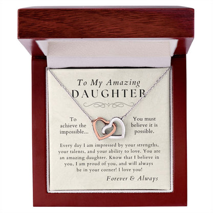 I Believe In You - Daughter Necklace - Gift from Mom or Dad - Christmas, Birthday, Graduation, Valentines Gifts