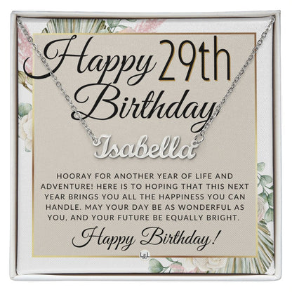 29th Birthday Gift For Her - Name Necklace Gift For A 29 Year Old's Birthday - The Perfect Personalized Present - Liliana and Liam