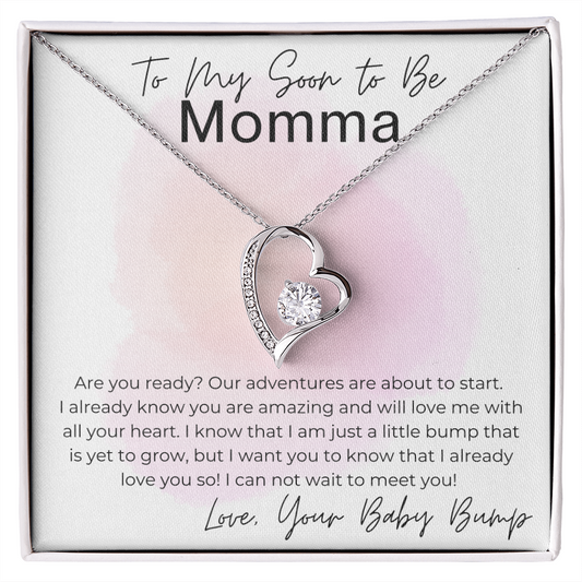 Adventure is About to Start - Gift for Future Mom - Heart Pendant Necklace