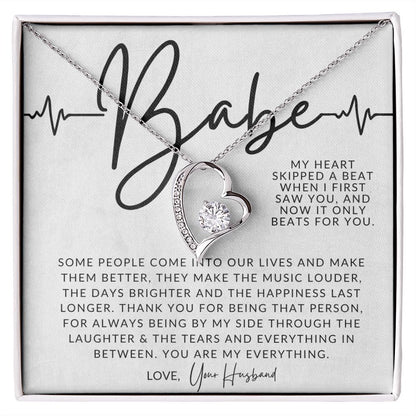 Babe, My Heart Beat - Gift For My Wife - Thoughtful Christmas Gifts For Her, Valentine's Day, Birthday Present, Wedding Anniversary