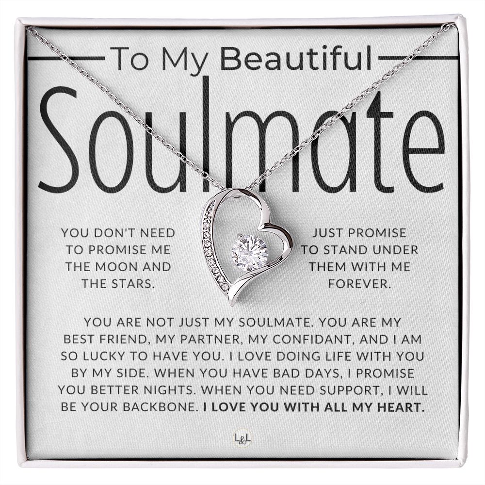 My Soulmate, Life With You - Thinking of You - Sentimental and Romantic Gift for Her - Soulmate Necklace - Christmas, Valentine's, Birthday or Anniversary Gifts
