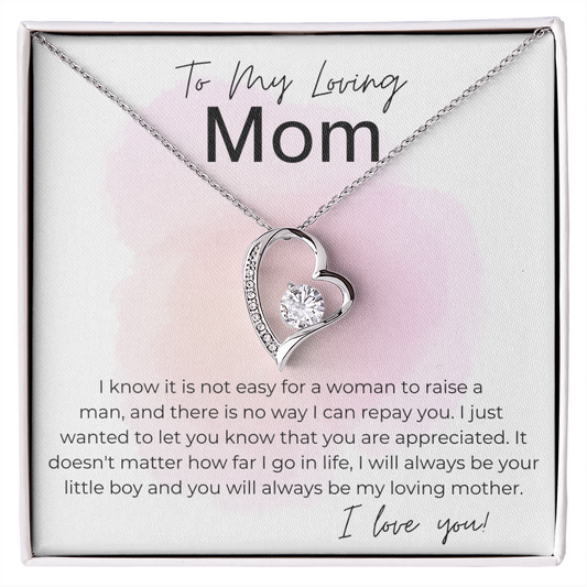 You are Appreciated - Gift for Mom, From Son - Heart Pendant Necklace