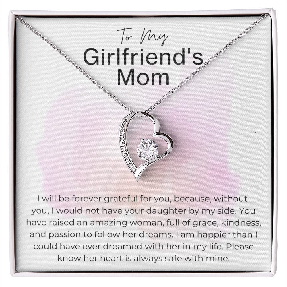 Her Heart is Safe - Gift for Girlfriend's Mom - Heart Pendant Necklace