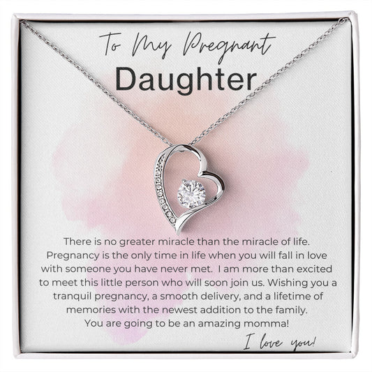 You will be an Amazing Momma - Gift for Pregnant Daughter - Heart Pendant Necklace