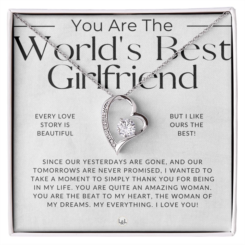 World's Best Girlfriend - Thinking of You - Sentimental and Romantic Gift for Her -  Christmas, Valentine's, Birthday or Anniversary Gifts