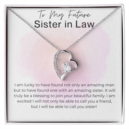 Excited to Call You Sister - Gift for Future Sister in Law, from the Bride to Be - Heart Pendant Necklace