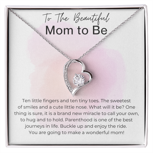 You will make a Wonderful Mom - Gift for Mom to Be - Heart Pendant Necklace