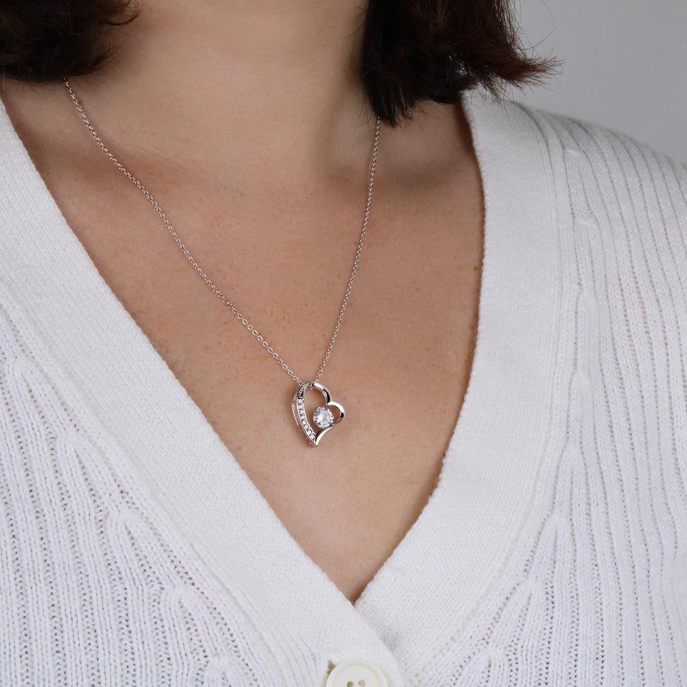 Her Heart is Safe - Gift for Girlfriend's Mom - Heart Pendant Necklace