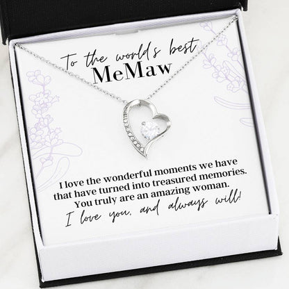 To the World's Best MeMaw - Forever Love - Pendant Necklace