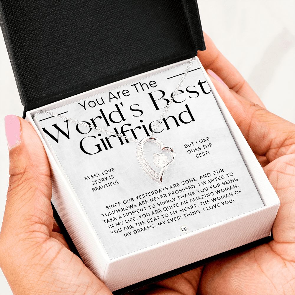 World's Best Girlfriend - Thinking of You - Sentimental and Romantic Gift for Her -  Christmas, Valentine's, Birthday or Anniversary Gifts