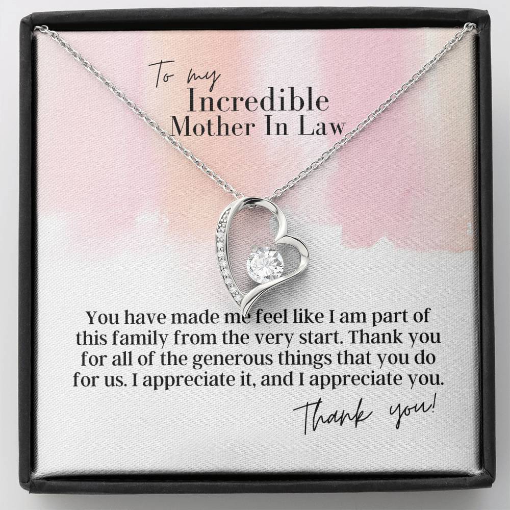 To My Incredible Mother In Law - Forever Love - Pendant Necklace