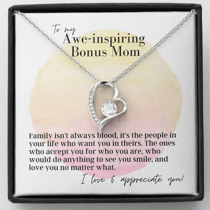 To My Awe-Inspiring Bonus Mom - Forever Love - Pendant Necklace