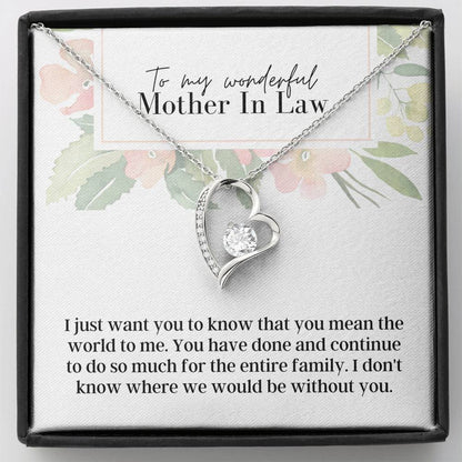 To My Wonderful Mother In Law - Forever Love - Pendant Necklace
