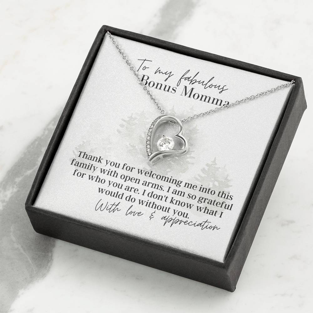To My Fabulous Bonus Momma - Forever Love - Pendant Necklace