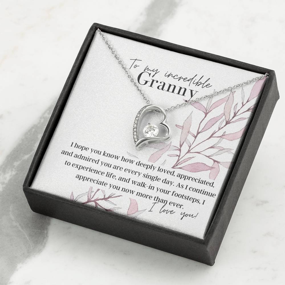 To My Incredible Granny  - Forever Love - Pendant Necklace